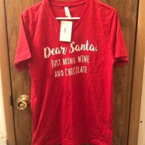 FINAL PRICE! BNWT “Dear Santa” V neck Tshirt